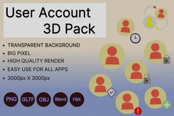 Cuenta de usuario Paquete de Icon 3D