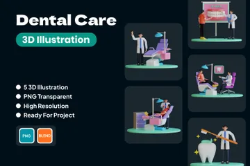 Cuidado dental Paquete de Illustration 3D