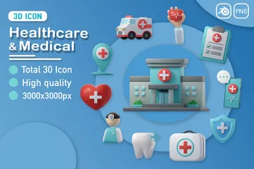 Saúde e medicina Pacote de Icon 3D