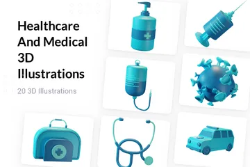 Saúde e medicina Pacote de Illustration 3D