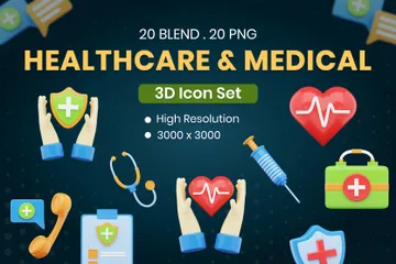 Saúde e Medicina Pacote de Icon 3D