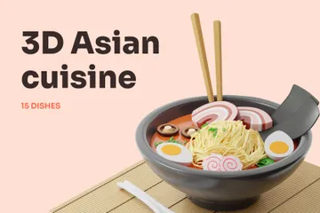 Cuisine asiatique Pack 3D Illustration