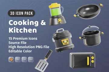 Cuisine et cuisine Pack 3D Icon