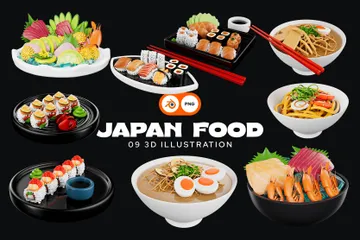 Cuisine japonaise Pack 3D Icon