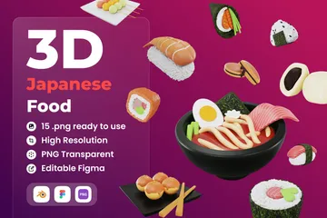Nourriture japonaise Pack 3D Icon