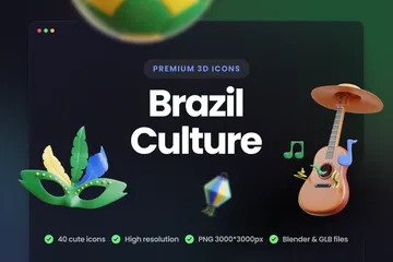 Cultura Brasil Paquete de Icon 3D