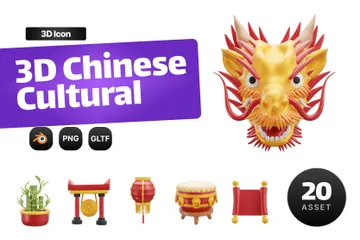 Cultura chinesa Pacote de Icon 3D