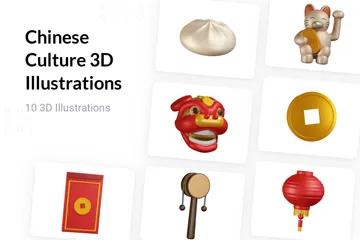 Cultura chinesa Pacote de Illustration 3D