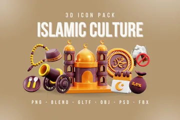 Cultura Islâmica Pacote de Icon 3D