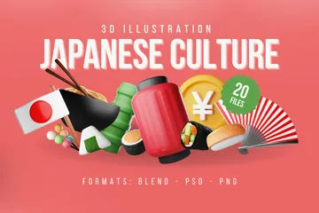 Cultura japonesa Pacote de Icon 3D