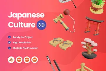 Cultura japonesa Pacote de Icon 3D