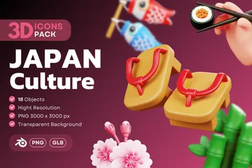 Cultura do Japão Pacote de Icon 3D