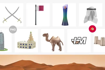 Cultura de Qatar Paquete de Icon 3D
