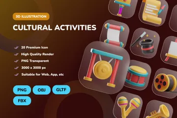 Cultural Activities 3D Icon Pack