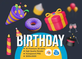 Cumpleaños 3D Icon Pack