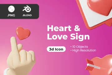 Cuore amore 3D Icon Pack