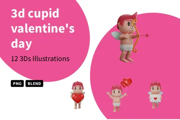 Cupido Dia dos Namorados Pacote de Illustration 3D