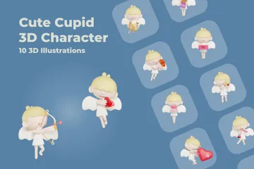 Cupido fofo Pacote de Illustration 3D