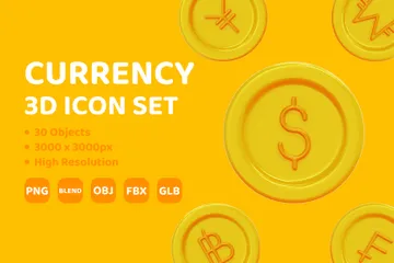 Free Currency 3D Icon Pack