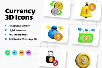Currency 3D Icon Pack