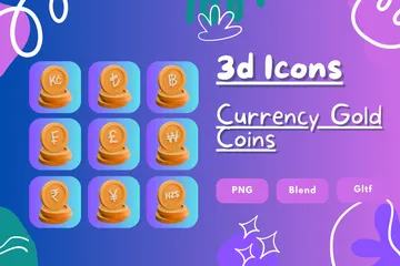 Currency Gold Coins 3D Icon Pack