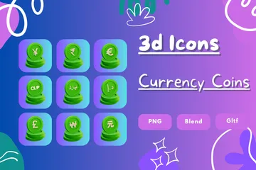 Currency Green Coin 3D Icon Pack