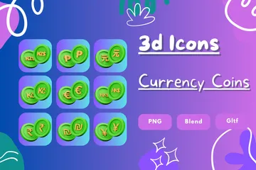 Currency Green Coin 3D Icon Pack