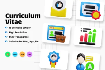 Curriculum Vitae 3D Icon Pack