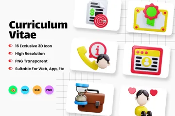 Curriculum Vitae 3D Icon Pack