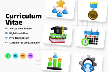 Curriculum Vitae 3D Icon Pack