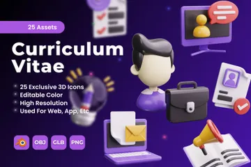 Curriculum Vitae 3D Icon Pack
