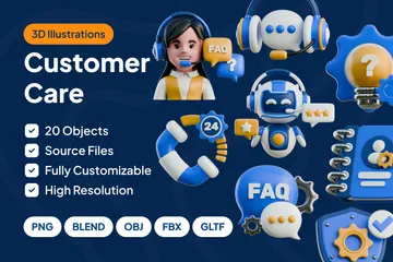 Customer Care 3D Icon Pack