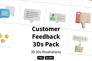 Customer Feedback 3D Icon Pack
