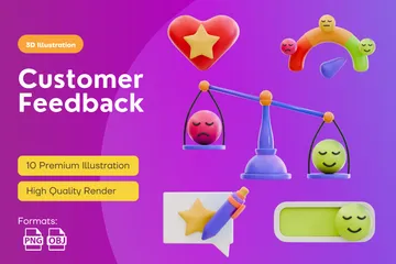 Customer Feedback 3D Icon Pack