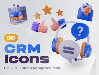 Customer Relationship Management 3D Icon Pack