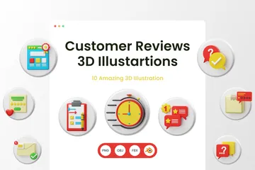 Customer Reviews 3D Illustration Pack
