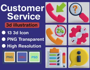 Customer Service 3D Icon Pack