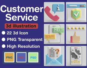 Customer Service 3D Icon Pack