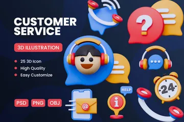 Customer Service 3D Icon Pack