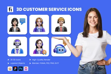 Customer Service 3D Icon Pack