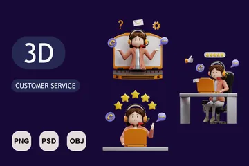 CUSTOMER SERVICE 3D Illustration Pack