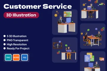 Customer Service 3D Illustration Pack