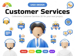 Customer Services 3D Icon Pack