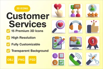 Customer Services 3D Icon Pack