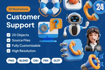 Customer Support 3D Icon Pack