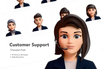 CUSTOMER SUPPORT AVATAR 3D Icon Pack