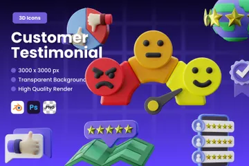 Customer Testimonial 3D Icon Pack