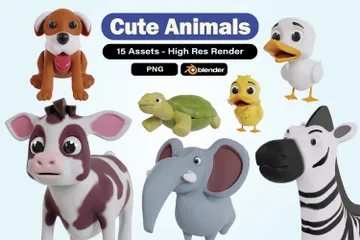 Cute Animal 3D Icon Pack