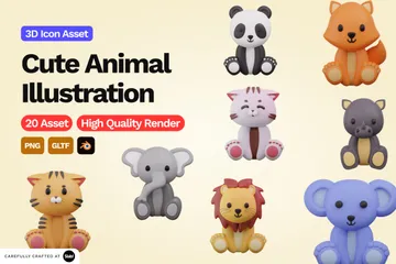 Cute Animals 3D Icon Pack