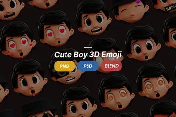 Cute Boy 3D Icon Pack